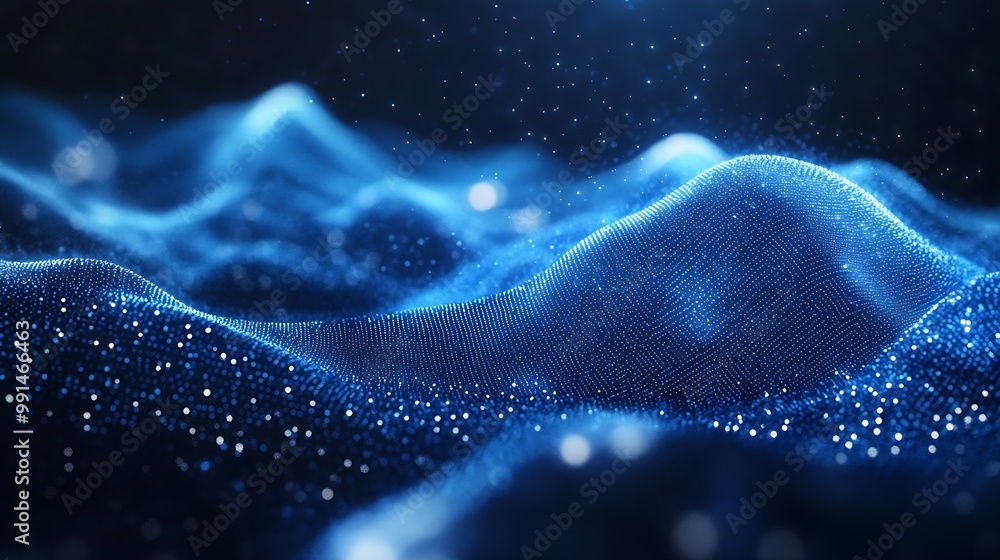 Leinwandbilder abstract wave shape on a lowpolygonal triangular background for design on the topic of cyberspace bi