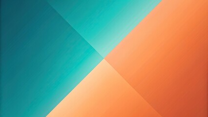 Teal and peach orange gradient background with symmetrical minimal composition, abstract, modern,...