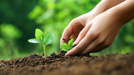 Hands planting a seed in the earth, symbolizing growth and the start of something new