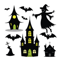 Spooky Halloween 2024,vector Set: Festive and Creepy Illustrations