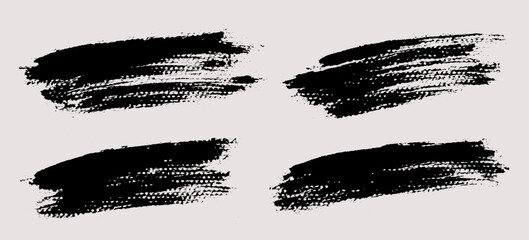 Brush strokes vector. Painted rectangles collection. Grunge long and diagonal brushes. Textured backgrounds