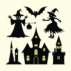 Spooky Halloween 2024,vector Set: Festive and Creepy Illustrations