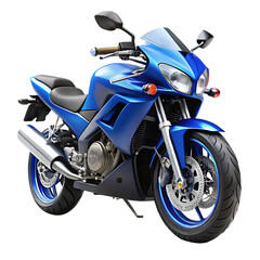 Blue motorcycle isolated on transparent background