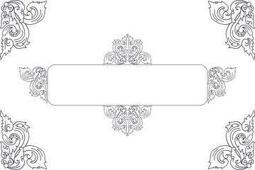 Illustration Black silhouette frame border design.