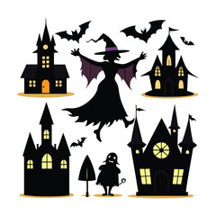 Spooky Halloween 2024,vector Set: Festive and Creepy Illustrations