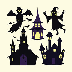 Spooky Halloween 2024,vector Set: Festive and Creepy Illustrations