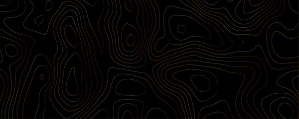 Luxury Topographic Landscape A Dark Geometric Background with Gold Line Patterns and Contoured Terrain for Travel and Hiking Illustration
