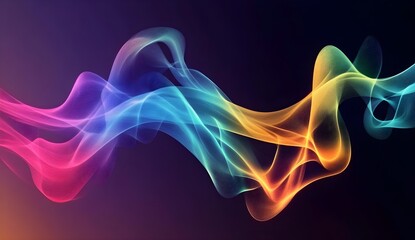 Colorful Abstract Flowing Shapes on Dark Background