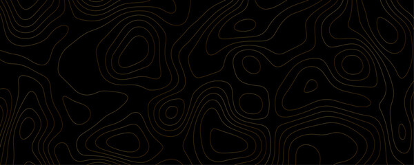 Luxury Topographic Landscape A Dark Geometric Background with Gold Line Patterns and Contoured Terrain for Travel and Hiking Illustration
