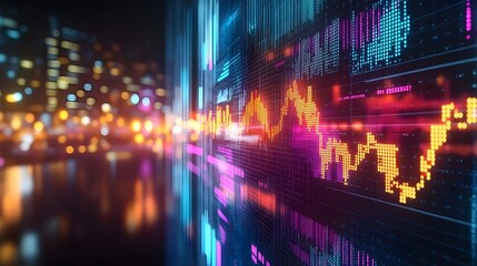 Obraz premium Glowing Digital Background with Charts and Data Visualizations