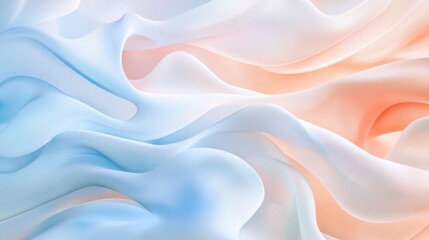 Minimalist backdrop featuring soft liquid shapes in pale blue and coral hues