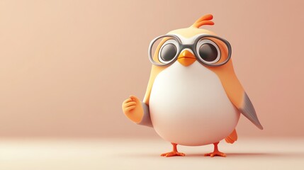 Obraz premium 9 Cartoon bird signing a business partnership agreement, shaking hands with a client, professional and vibrant business scene