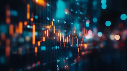 Stock market or forex trading graph and candlestick chart suitable for financial investment concept Economy trends background for business idea and all art work design Abstract finance : Generative AI