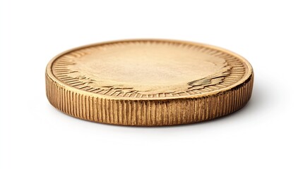 old empty gold coin on white isolated background : Generative AI