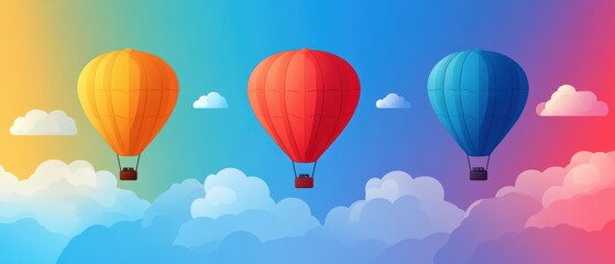 Obraz premium Colorful Hot Air Balloon Festival in Minimalistic Vector Illustration