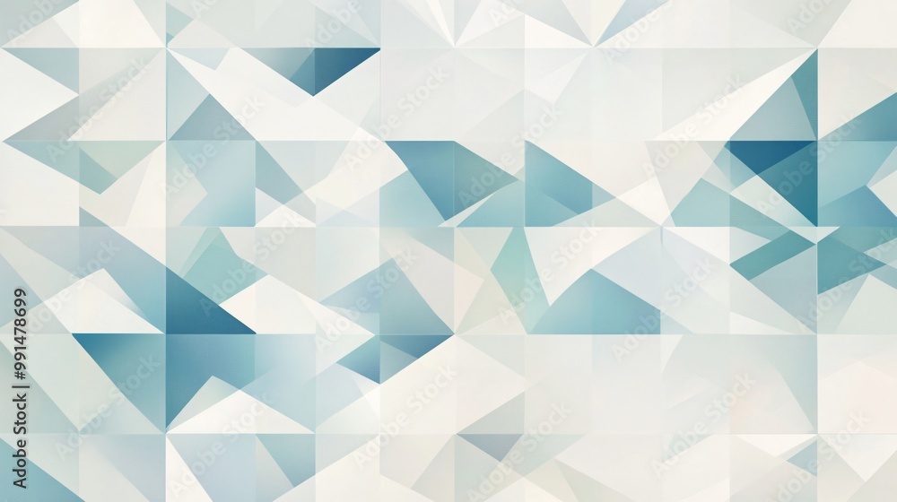 Aufkleber abstract geometric background with overlapping blue and white triangles.