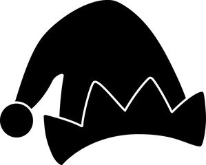 Christmas elf hat silhouette vector. 