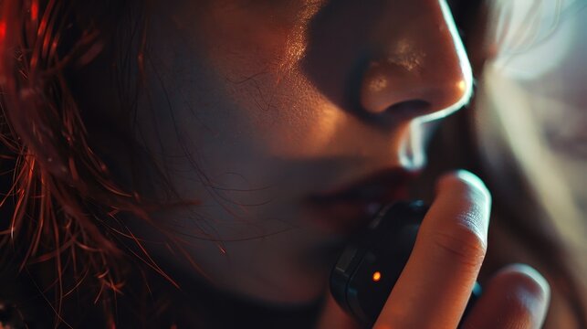 Seeking Support: Close-Up of Person Calling Drug Abuse Hotline for Help and Guidance