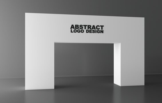 Exhibition stand Gate entrance 3D illustration with for mock up event display, arch design.	
