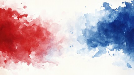 Obraz premium Red, white, and blue watercolor border frame, ideal for showcasing important patriotic themes or creative presentations