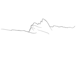 Illustrated Mountain Chain Italy Dolomites Seceda