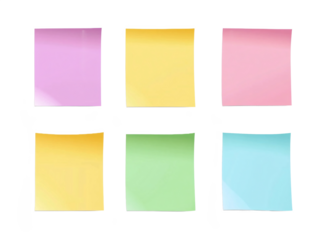a group of colorful post-it notes