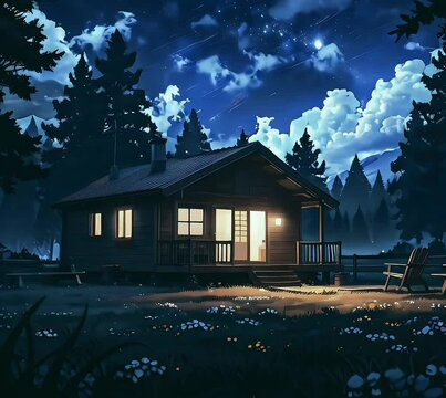 Beautiful view of house in the night 