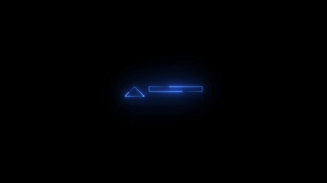Neon hide bcc icon glowing black background animation