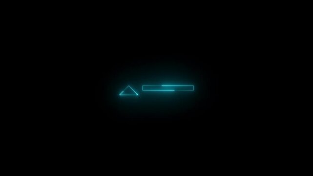 Neon hide bcc icon glowing black background animation