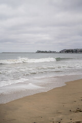 Wave Breaking on Beach Shore Dramatic Photo