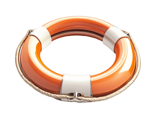 a orange and white life preserver