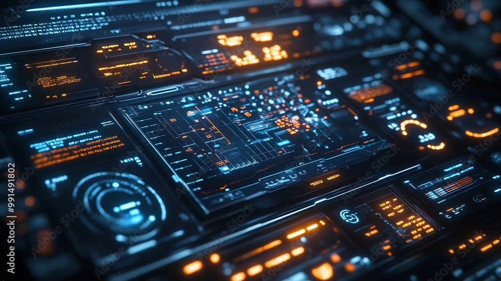 Leinwandbilder GUI Graphical User Interface concept : Generative AI