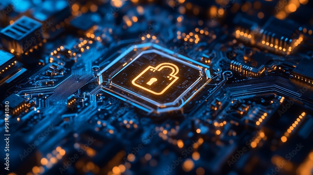 Poster Network security system Personal Data information on TabletInformation and cyber security Technology Services Internet Technology : Generative AI