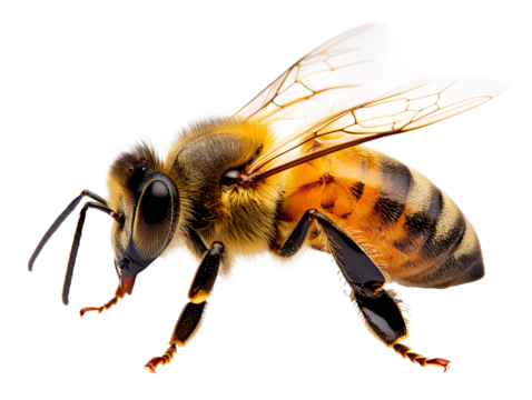 a close up of a bee
