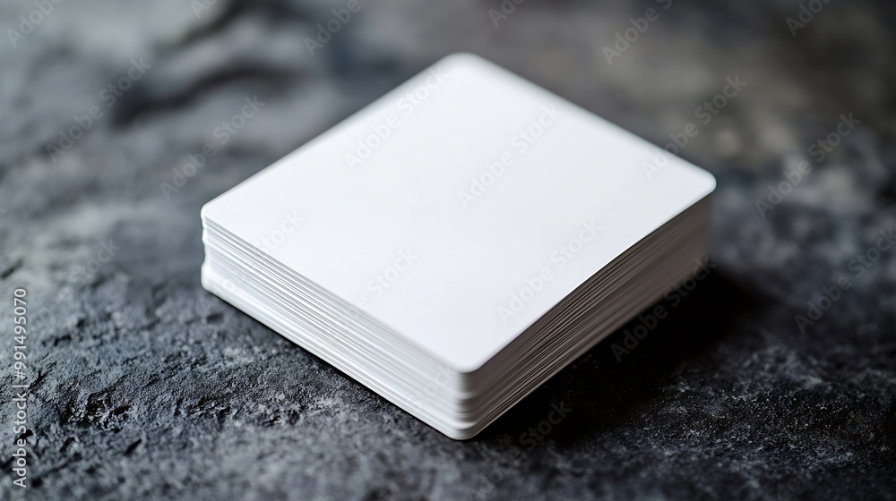 Poster White empty cards on grey to replace your design : Generative AI
