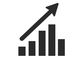 a black graph with arrow pointing up