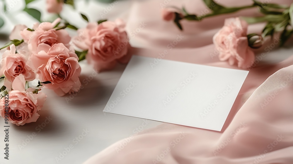 Poster rsvp card mockup on being background : generative ai