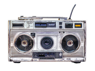 a boom box with speakers