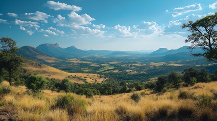 Obraz premium View of landscape from Kloppenheim Country Estate Machadodorp Province of Mpumalanga South Africa Africa : Generative AI