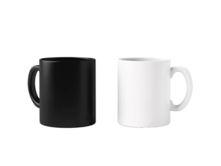 a black and white coffee mugs