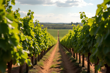 Naklejka premium vineyard in the summer
