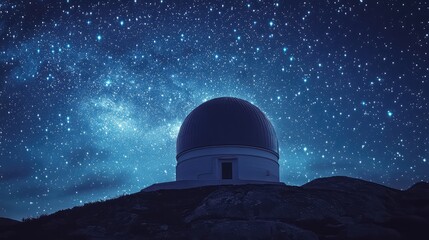 Obraz premium Astronomical observatory set against a star-studded sky