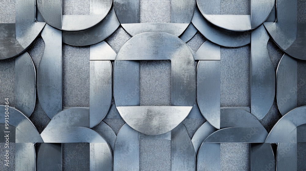 Poster abstract silver geometric pattern with embossed texture.
