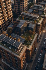 Solar panels, urban, city, building, rooftop, renewable energy, green energy, sustainable, technology, energy, environment, architecture, cityscape, power, electricity
