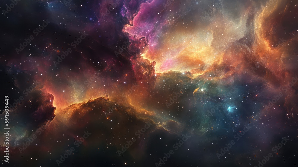 Aufkleber envision swirling nebulae in a vivid array of colors, with ethereal gas clouds and shimmering stardu