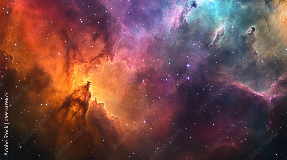 Aufkleber envision swirling nebulae in a vivid array of colors, with ethereal gas clouds and shimmering stardu