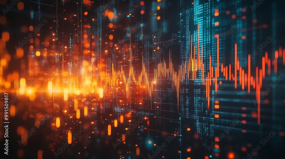 Poster stock market or forex trading graph and candlestick chart suitable for financial investment concept 