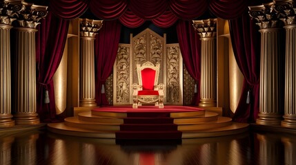 Fototapeta premium Golden Throne Room Stage Set Design