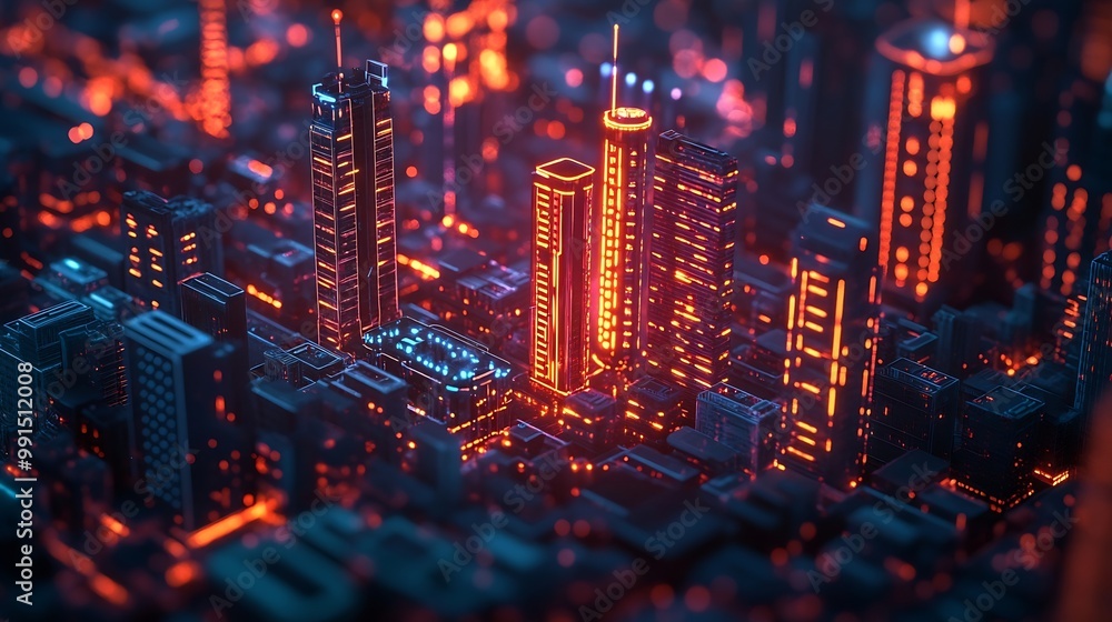 Poster smart city and communication network concept 5g iot internet of things telecommunication : generativ