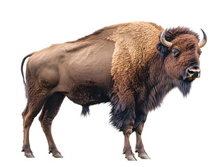 a bison with a white background